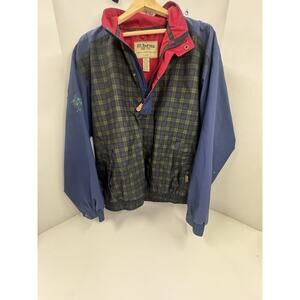 Tourney Men's Vintage Gore-Tex Windproof Plaid Pullover and Pants Rain Suit XL